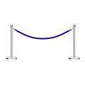 Montour Line Stanchion Post and Rope Kit Pol.Steel, 2 Ball Top1 Blue Rope C-Kit-2-PS-BA-1-PVR-BL-PS